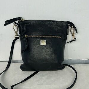 Kooba Crossbody Pebbled Textured Black Leather